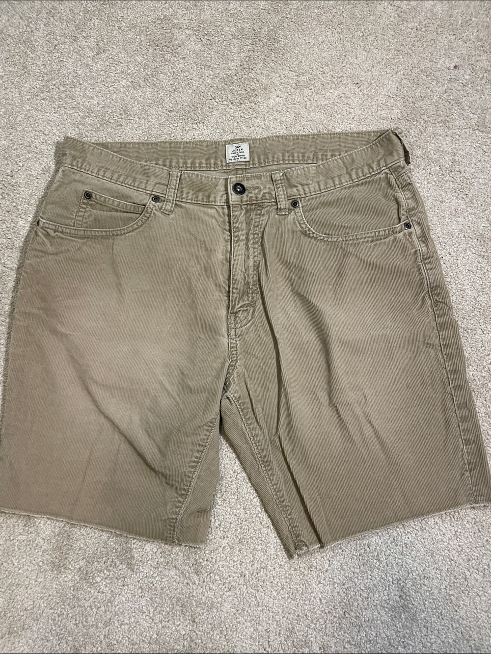 J. Crew Men's Tan Corduroy Flat-Front Shorts
